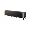 TV skapis FARO 200x42x52 melns matēts + ozols craft