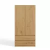 Topeshop SZAFA MALWA ART bedroom wardrobe/closet 5 shelves 2 durvis(s) ozols