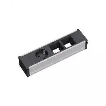 Pagarinātājs 1 AC kontaktligzda Bachmann 912.002 Melns Sudrabs