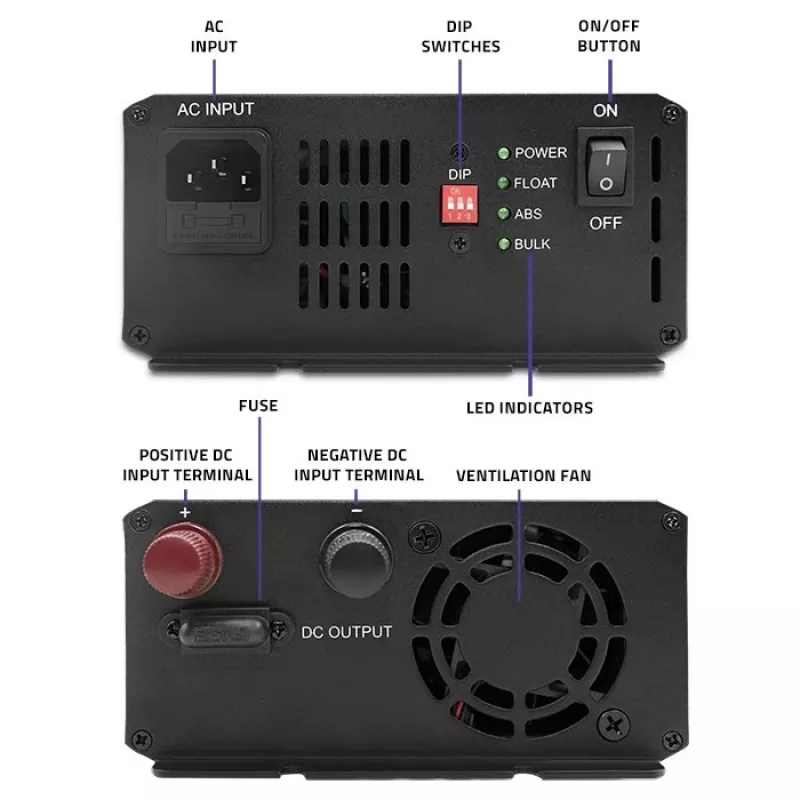Qoltec Smart Monolith akumulatoru lādētājs LiFePO4 AGM GEL SLA | 10A | 12V
