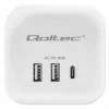 Pagarinātājs QOLTEC 52548 ar 3×AC kontaktligzdām un USB portu