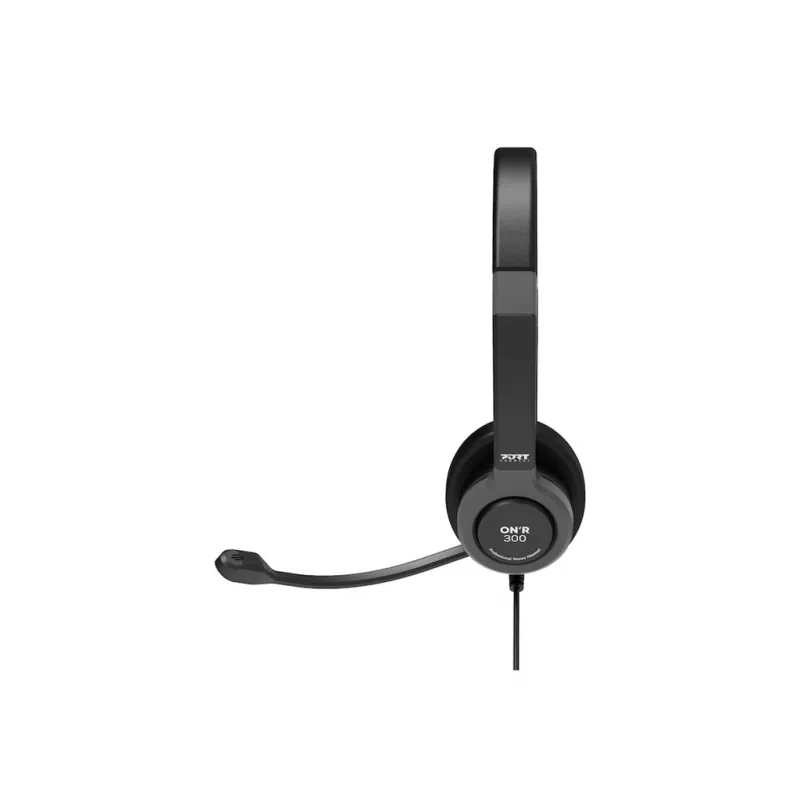 PORT CONNECT | Stereo USB Austiņas PRO ON'R 300 | Vadu | Uz auss | Trokšņu slāpēšana | Melna