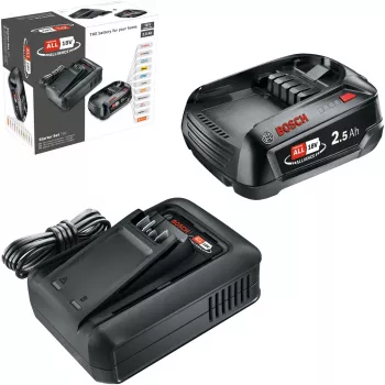 BOSCH Akumulatora starta komplekts 18V 1x 2,5Ah + Ātrais lādētājs AL 18V-44 (melns, litija-jona akumulators 2,5Ah, POWER FOR ALL ALLIANCE)