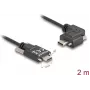 DeLOCK USB 2.0 kabelis USB Type-C vīriešu uz USB Type-C vīriešu leņķa pa kreisi/pa labi PD 3.0 60W 2m