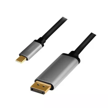LogiLink CUA0100 USB-C uz DisplayPort kabelis 1,8m melns/pelēks