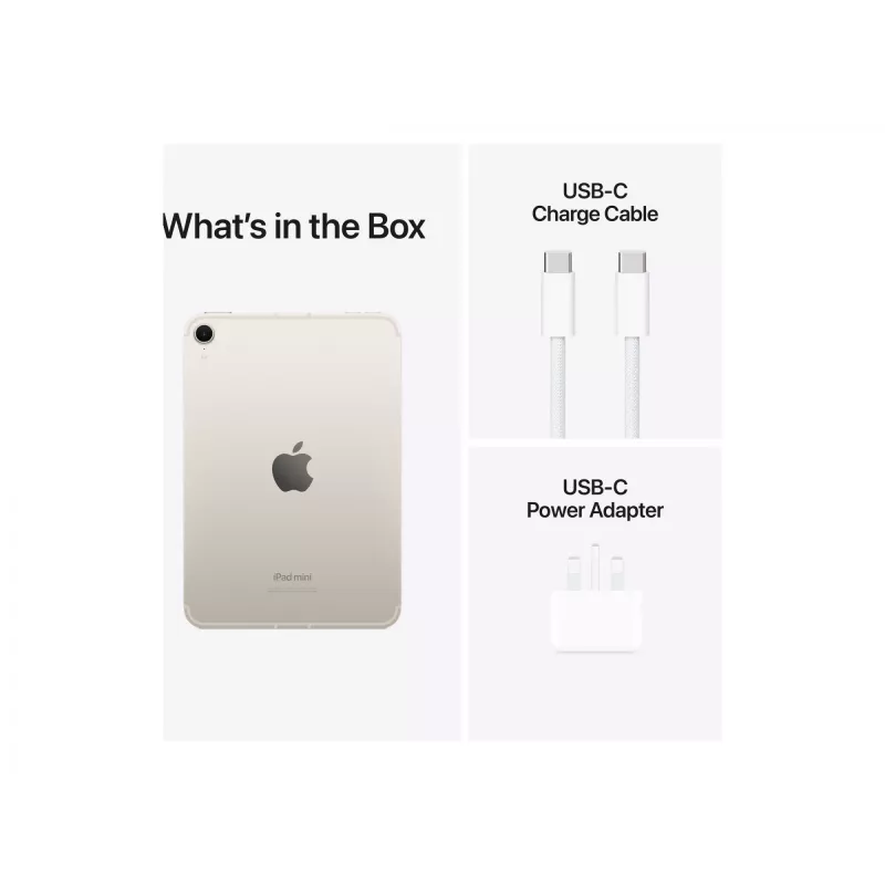 Apple iPad mini 5G 8,3 collu A17 Pro 512 GB planšetdators bēšā krāsā