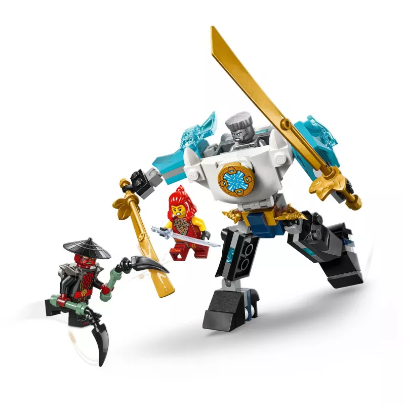 LEGO NINJAGO komplekts 71827 Zane kaujas tērpa mehs, 92 gabali, 2 minifigūras, augstums 100 mm, vecums 6+