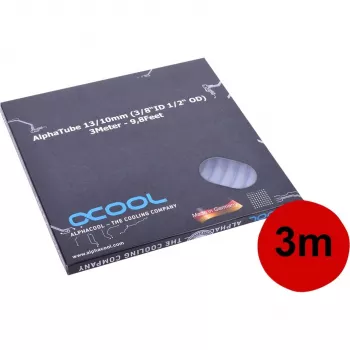 Alphacool AlphaTube HF 13/10 (3/8 ID) 18413 šļūtene šķidruma dzesēšanai, caurspīdīga, 3 m