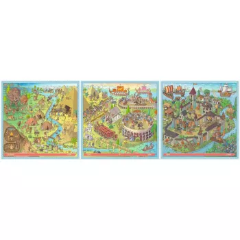 Puzzle UP Geschichte - Akmens laikmets, Senā Roma, Viduslaiki 100, 121 un 144 gabali