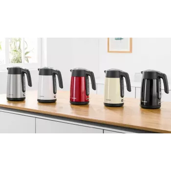 Elektriskā tējkanna Bosch TWK7L464 — 1,7 L, 2400 W, sarkana, plastmasas korpuss