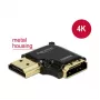 HDMI adapteris DeLOCK 65660, 90° pa kreisi, HDMI ligzda - HDMI ligzda
