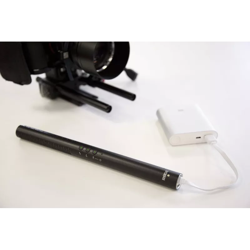 Virziena digitālā kameras mikrofons RØDE NTG-4+ — superkardioīds, 20–20000 Hz, -32 dB, 200 Ω, mini XLR, baterijas darbināms, 22×278 mm, 176 g, melns