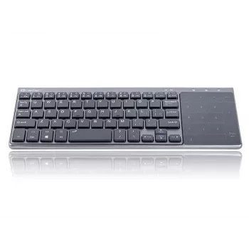 Bezvadu RF pilnizmēra tastatūra TRACER TRAKLA46934, QWERTY angļu, 2,4 GHz Nano uztvērējs, membrānas taustiņi, melna/pelēka