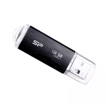 USB zibatmiņa Silicon Power 128 GB USB Type-A 3.2 Gen 1 Blaze B02, plastmasas vāciņš, atslēgu gredzens, melna
