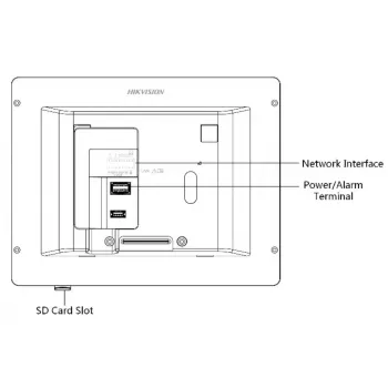 Video domofons Hikvision DS-KH6320-TE1, 7 collu skārienekrāns, PoE, 1024×600, MicroSD līdz 32GB, Ethernet, Linux