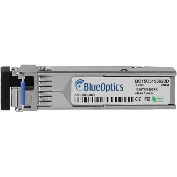 Saderīgs Mikrotik S-35LC20D BlueOptics BO15C3155620D SFP uztvērējs, LC-Simplex, 1000BASE-BX-U, vienmoda šķiedra, TX1310nm/RX1550nm, 10 km, DDM, 0°C/+70°C (S-35LC20D-BO)