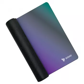 Spēļu peļķiķis SAVIO Super Speed L Prism Edition — 700×300×3 mm, violets, apšūtas malas, neslīdoša pamatne