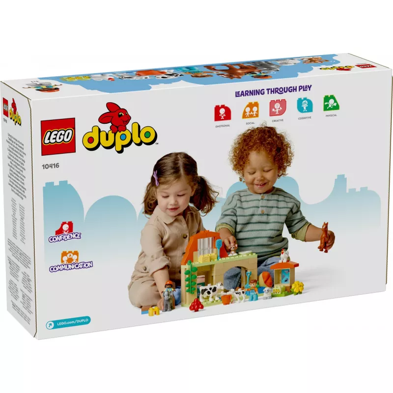 Konstruktors LEGO DUPLO Lauku sētas dzīvnieku kopšanas komplekts 10416 — 74 gabali, 2 minifigūras, vecums 2+