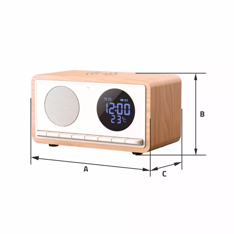 MANTA RDI912W Rimini modinātājpulkstenis ar Bluetooth un bezvadu uzlādi, balts