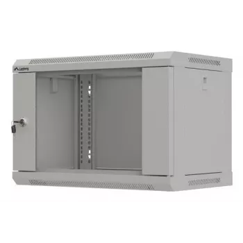 Montāžas skapis LANBERG WF03-5306-10S 19 collu 6U pelēks ar stikla durvīm