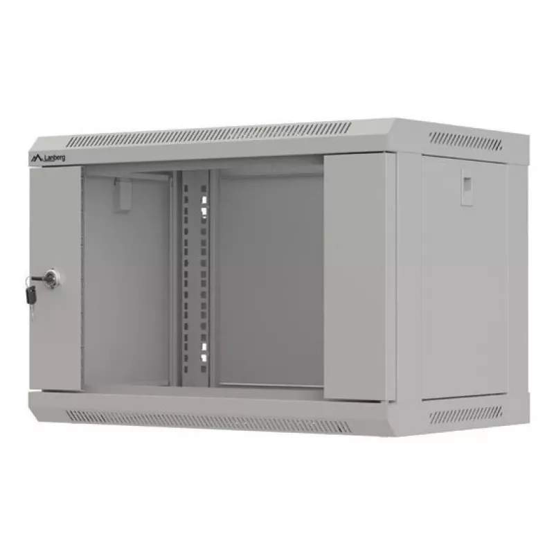 Montāžas skapis LANBERG WF03-5306-10S 19 collu 6U pelēks ar stikla durvīm