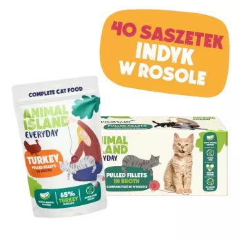 ANIMAL ISLAND Tītars buljonā kaķu barība mono-paka 40x85g