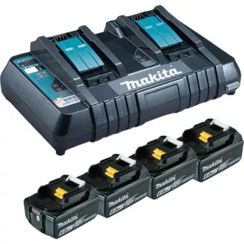 Makita DC18RD - Akumulatora lādētājs + 4x Akumulators - Li-Ion - 6 Ah - 108 Wh - 2 kanālu lādēšana (199485-6)