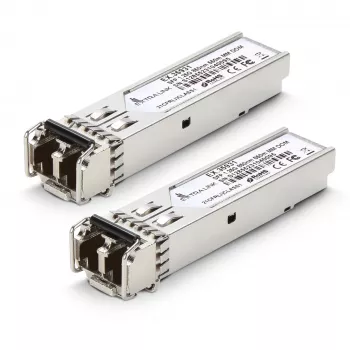Extralink SFP modulis SFP 1.25G 2 komplektā, 1.25Gbps, LC/UPC, 850nm, 550m, Multi Mode, DOM, Paredzēts HP/Aruba