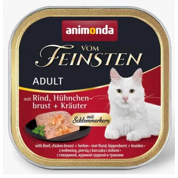 Slapjā barība kaķiem animonda Vom Feinsten Gourmet Centre liellops un vista ar garšaugiem 100 g, pieaugušiem, bezglutēna