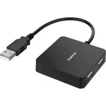 Hama 00300081 USB 2.0 centrmezgls 4 portu melns