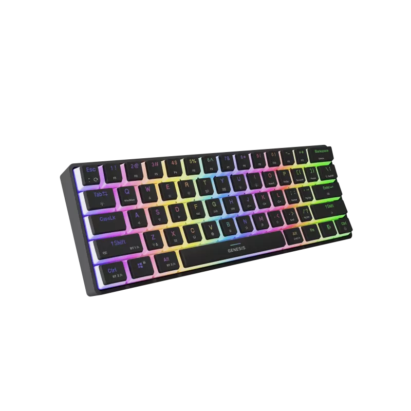 Spēļu tastatūra Genesis THOR 660 G2 — bezvadu (2.4 GHz, Bluetooth) un vadu kompakts izkārtojums