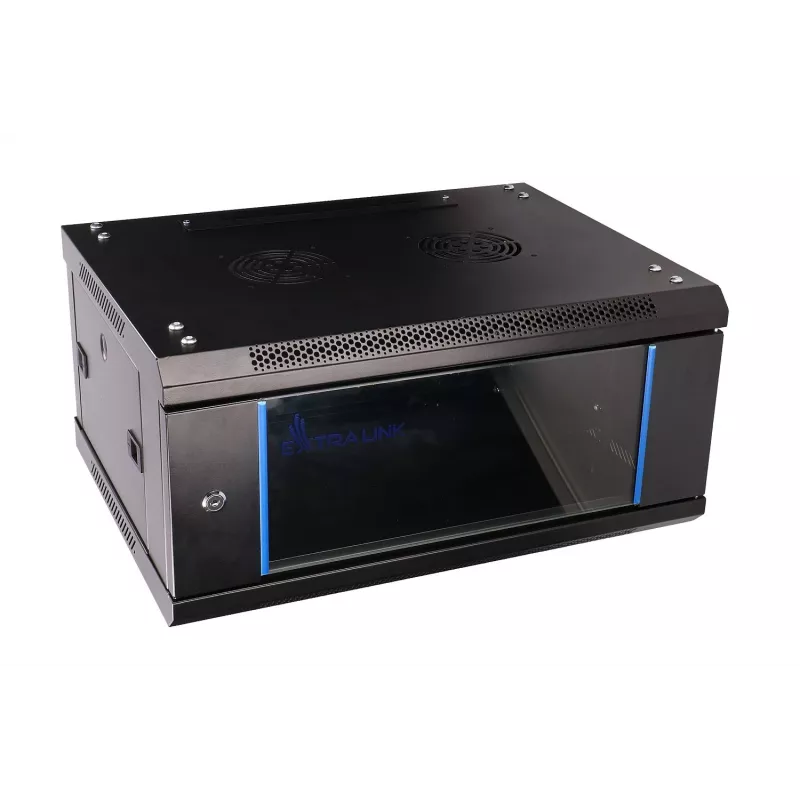 Sienas stiprinājuma skapis Extralink 4U 600x450 Melns