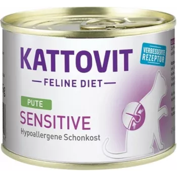 KATTOVIT Sensitive Turkey - slapjā barība kaķiem - 185g