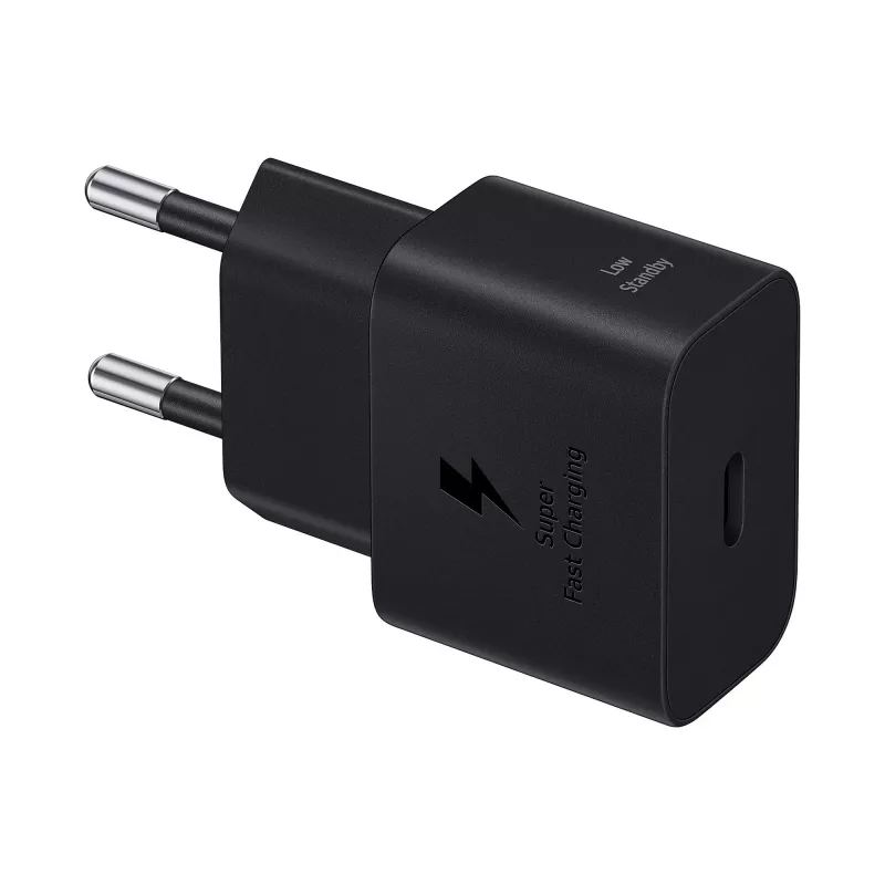 Samsung EP-T2510 universāls melns USB ātrās uzlādes lādētājs iekštelpām