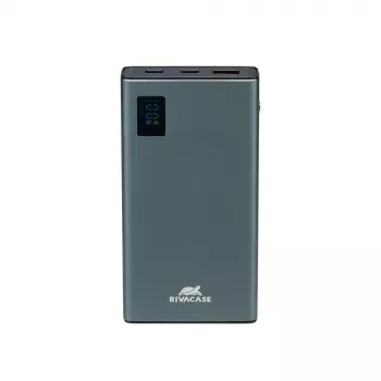 Power bank Rivacase VA1021 10000mAh, divi USB izejas porti, LED indikatori, kompakts pārnēsājams lādētājs