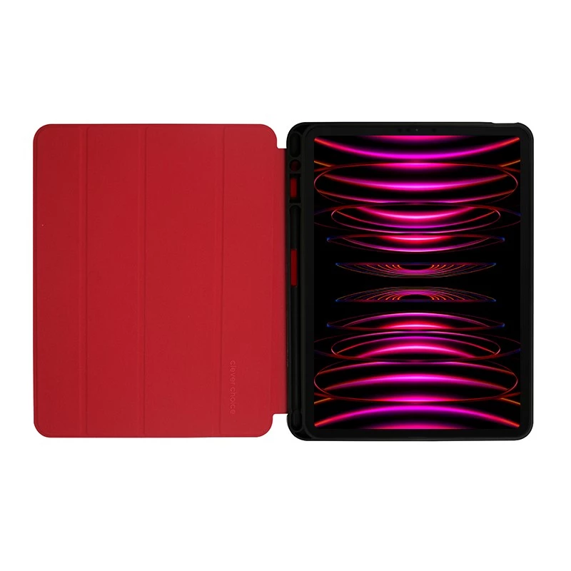 Crong FlexFolio CRG-FXF-IPD112-RED atverams futrālis iPad Air 11 M3 (2025)/M2 (2024), iPad Air 10.9 (5-4 gen.), iPad Pro 11 (2022-2021), 27,7 cm (10,9″), ar Apple Pencil vietu, sarkanā krāsā