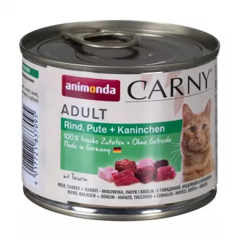 ANIMONDA Carny Adult liellopu gaļa, tītars un trusis - slapjā barība kaķiem - 200g