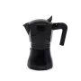 Moka krūziņa Maestro MR-1658-3 — alumīnija gāzes/elektriskās plīts kafijas automāts, 3 tases (0.15 L), melna, ar eņģu vāku