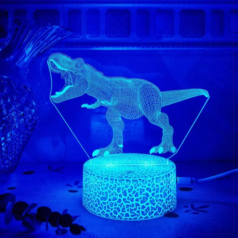 Galda LED lampa MANTA SNL117RGB RGB 3D dinozauru gaismas dekorācija