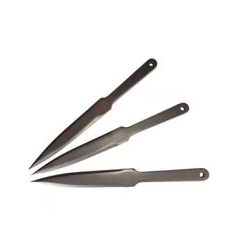 Sporta mešanas naži KAL22 LIDER komplekts 3 gab. — leģētais tērauds, 275 mm garums, 165 mm asmens, 50 HRC, 240 g, sudraba apdare