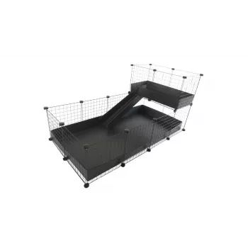C&C modulārais būris vienstāva 4x2 + Loft 2x1 + Melns rampa
