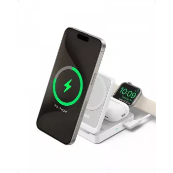 Anker MagGo 3-in-1 15W salokāms bezvadu lādētājs balts EU