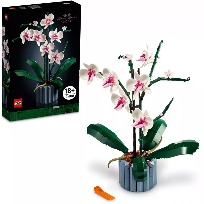 LEGO 10311 Icons Orhideja Mākslīgais Augs Ar Ziediem Mājas Dekoram Pieaugušajiem Botāniskā Kolekcija Dāvana Sievai Vai Vīram