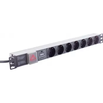 Strāvas sloksne ShiverPeaks BASIC-S 19 collu 7 kontaktligzdas, melna