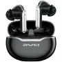 Awei T50 TWS Bluetooth 5.3 austiņas ar uzlādes futrāli / Melnas