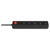 Pagarinātājs SAVIO LZ-15 — 5 Schuko kontaktligzdas, universālais spraudnis, 5 m kabelis, 2500 W, 10 A, melns