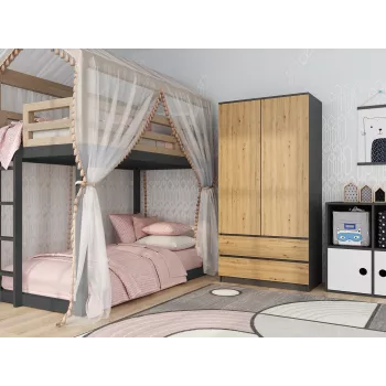 Topeshop SZAFA MALWA AN/AR K bedroom wardrobe/closet 5 shelves 2 durvis(s)