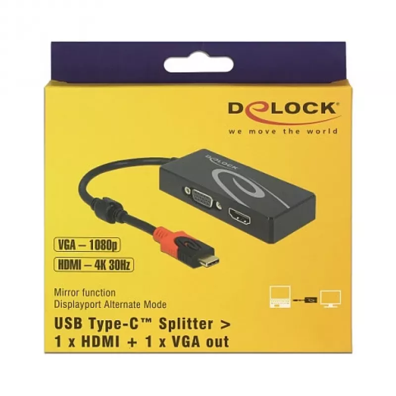 DeLOCK 87730 USB grafiskā adapteris 3840 x 2160 pikseļi Melns