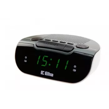 Radio ar pulksteni/alarmu LED, Eltra, 127x53x98 mm, Pelēks/Balts