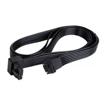 SilverStone SST-PP14-90 12VHPWR kabelis, 90 grādu, 650 mm, melns